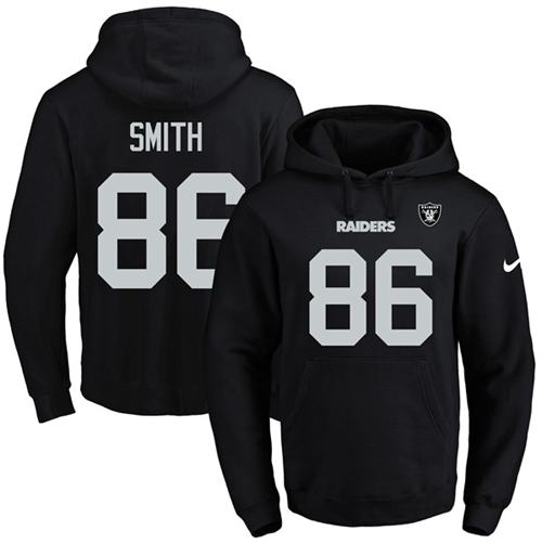 Nike Raiders #86 Lee Smith Black Name & Number Pullover NFL Hoodie
